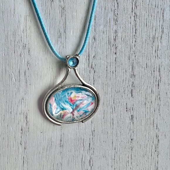 Handmade Vintage Pendant Necklace, Wearable Art Jewelry, Wearable Art - Picture 11 of 13